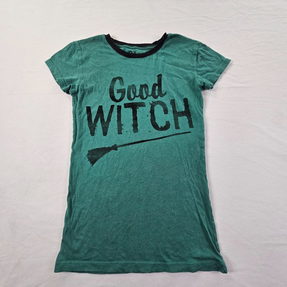 Good Witch L.O.L. Vintage Green Short Sleeve Cotton T-Shirt Girls S
